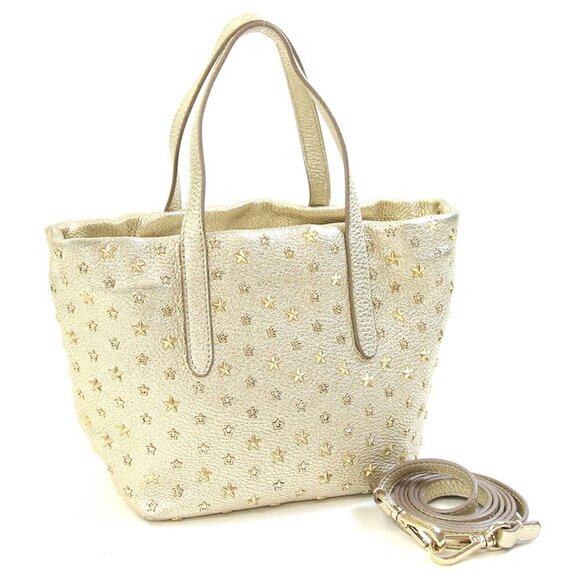 JIMMY CHOO Gold Leather Shoulder Bag - Picture 1 of 9